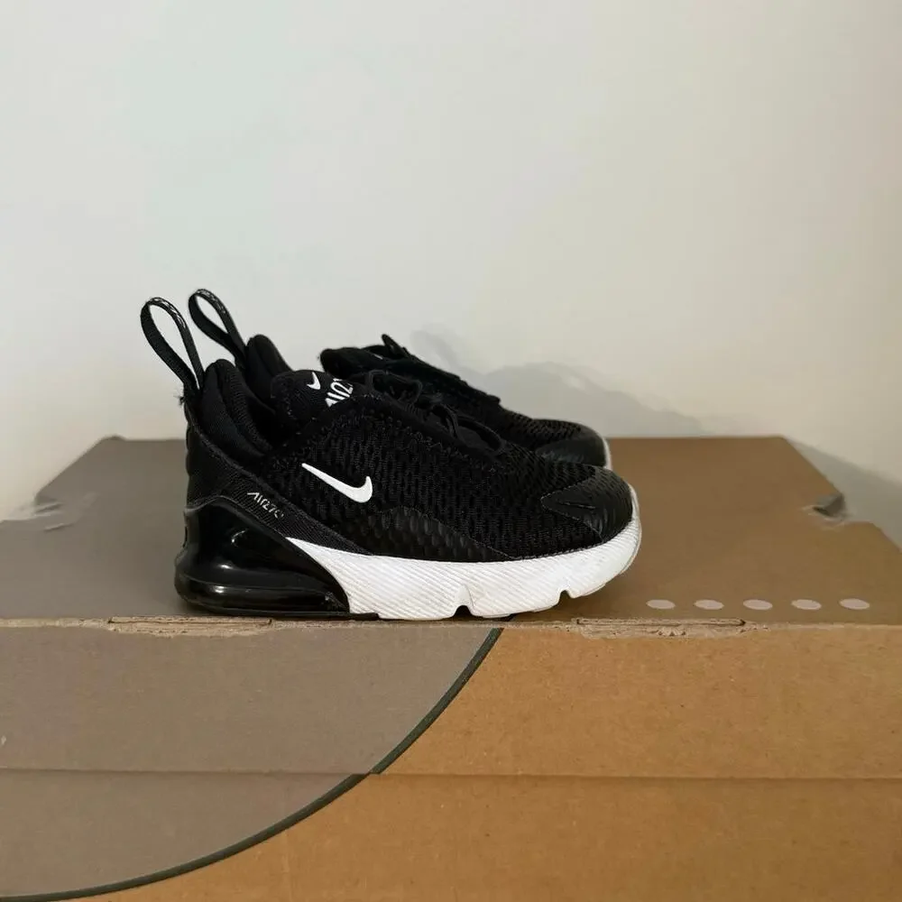 Nike Air Max 270 Black/White Toddler Sneakers- SZ 6 C